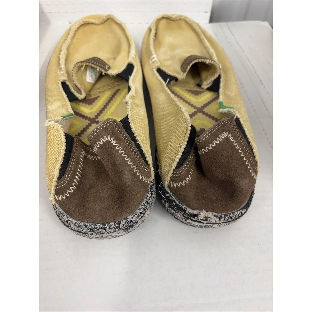 Vilocy Men's Size 45 11.5 Brown Tan Canvas Slip On Loafers Casual Shoes 2328 T18
